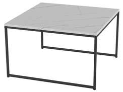 Стол журнальный Овер белый мрамор/черный