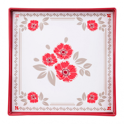 Поднос COMPTOIR DE FAMILLE, TRAY BOUQUET FLORAL RED 32.5X32.5X4 Полипропилен
