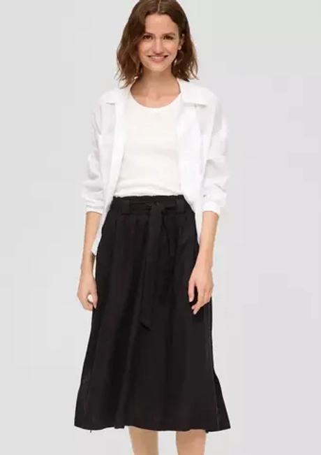 Юбка с тканевым поясом и боковыми разрезами s.Oliver