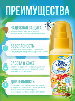 Cпрей-вуаль от комаров и мошек Fumakilla Angel's Skin Vape Insect Repellent, 60мл