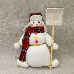 Ёлочная игрушка Снеговик с лопатой