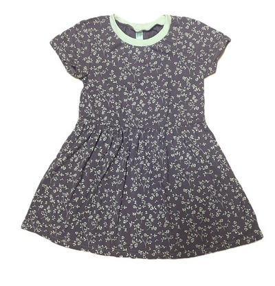 Платье фиолетовое с розочками летнее из кулирки (95% хлопок) и лайкры на рост 104 см