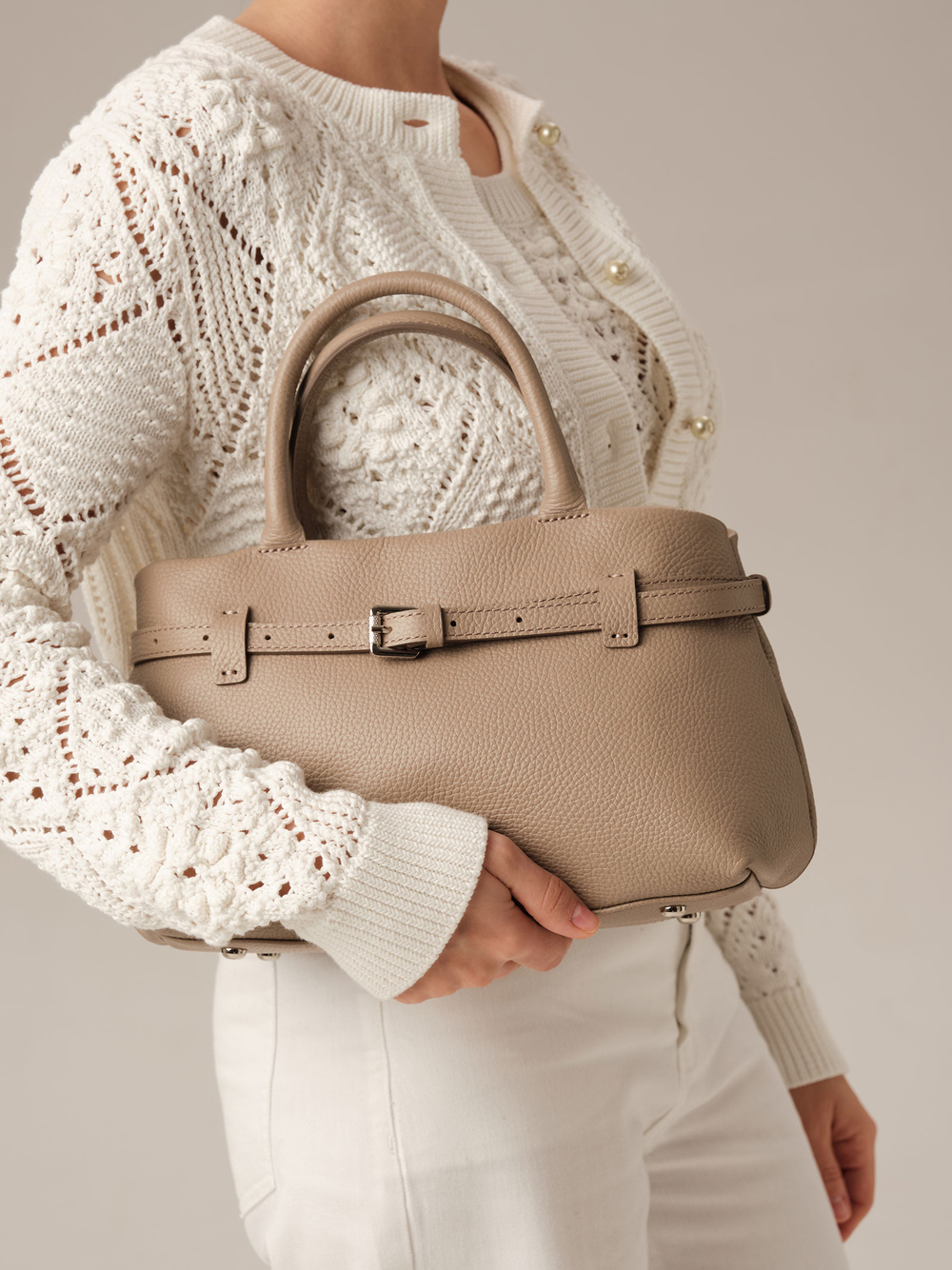 Кожаная сумка DBR Muse 31399 бежевый латте