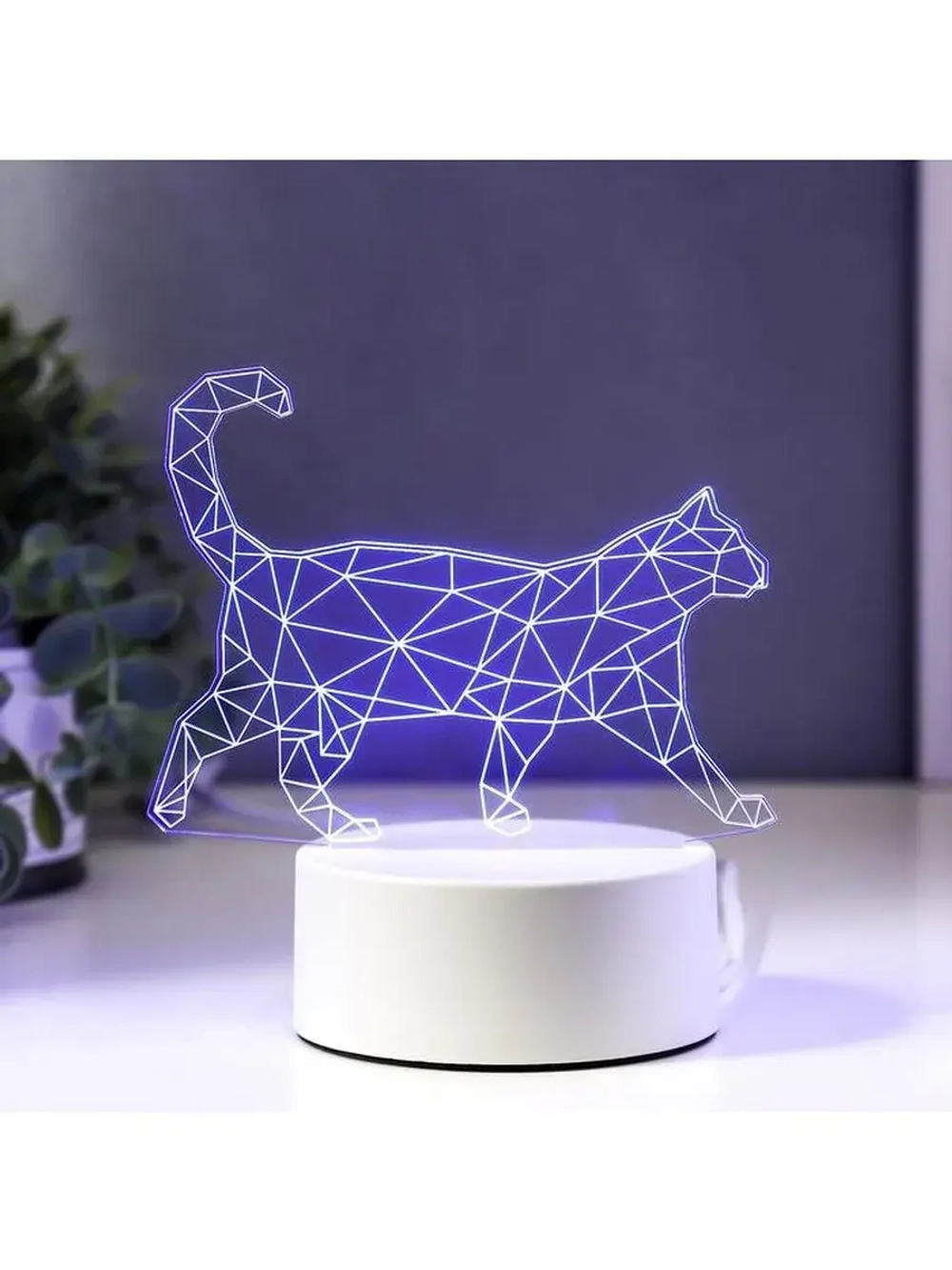 Светильник «Кот стоя» LED RGB от сети RISALUX