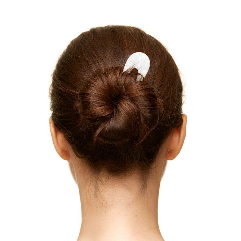 Шпилька Двойная Палочка – Перламутрово-белая