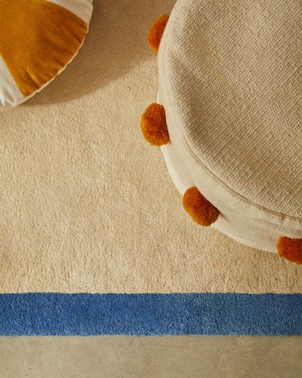 Ковер Nalim бежево-голубой 100% хлопок 90 х 150 см