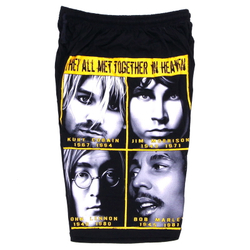 Шорты They all met together in heaven (Kurt Cobain. Jim Morrison. John Lennon. Bob Marley)
