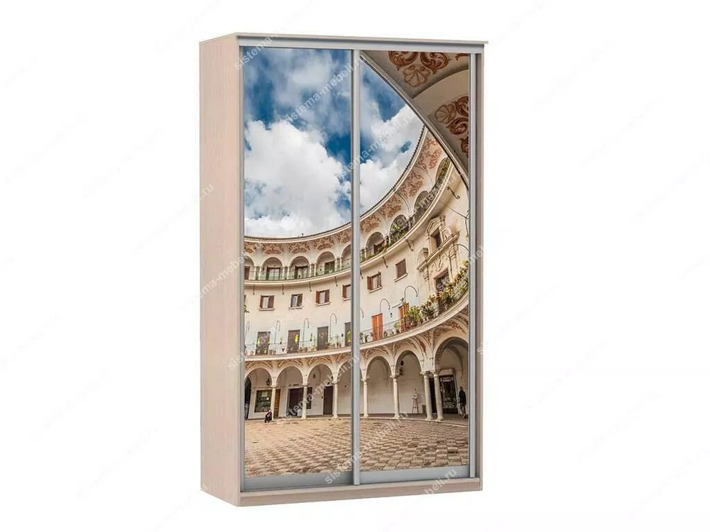 Шкаф купе Модерн 905х600 2-х дверный фотопечать №2 ясень