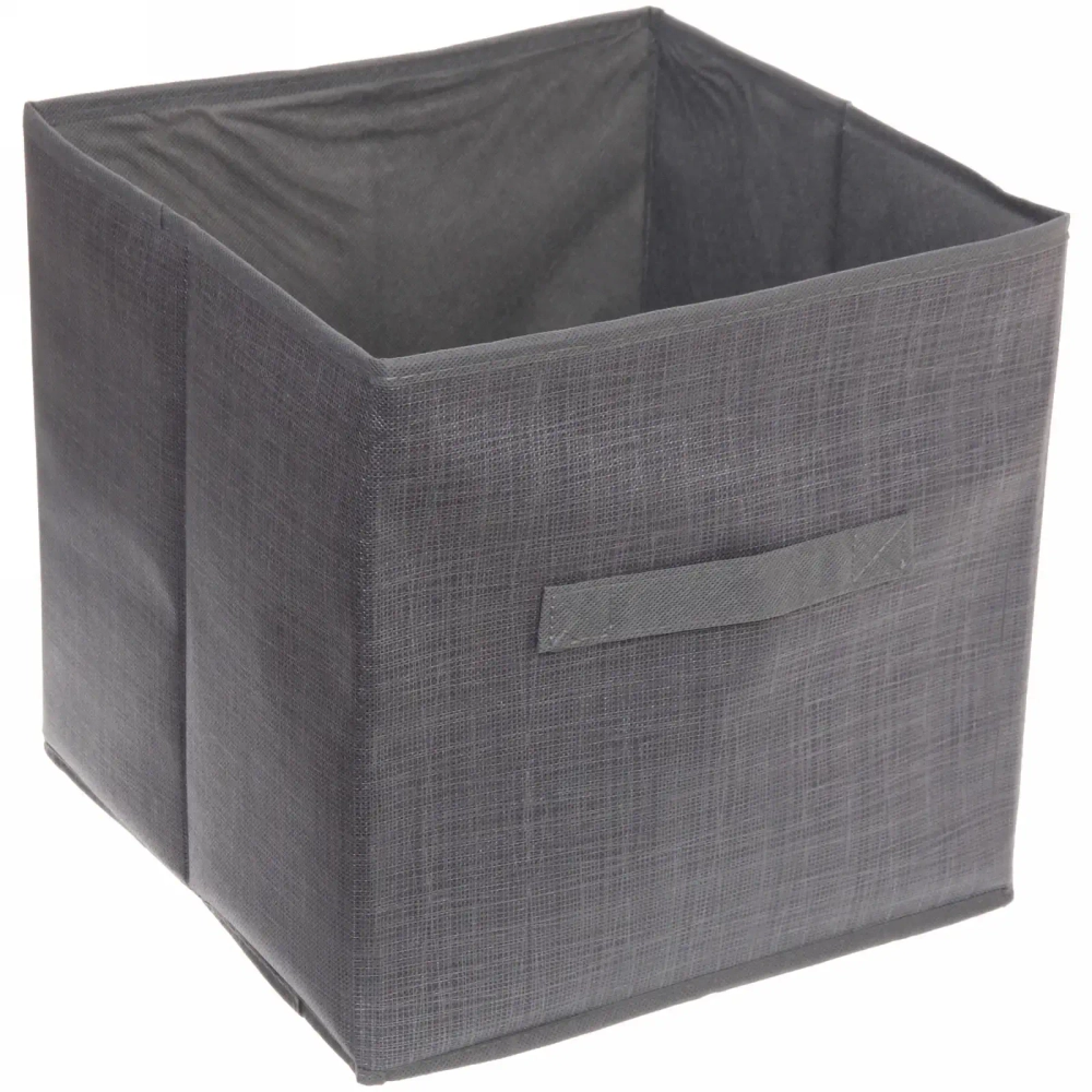 Короб - органайзер складной для хранения вещей «ФЛЭТ», цвет тёмно - серый, 28*28*28см