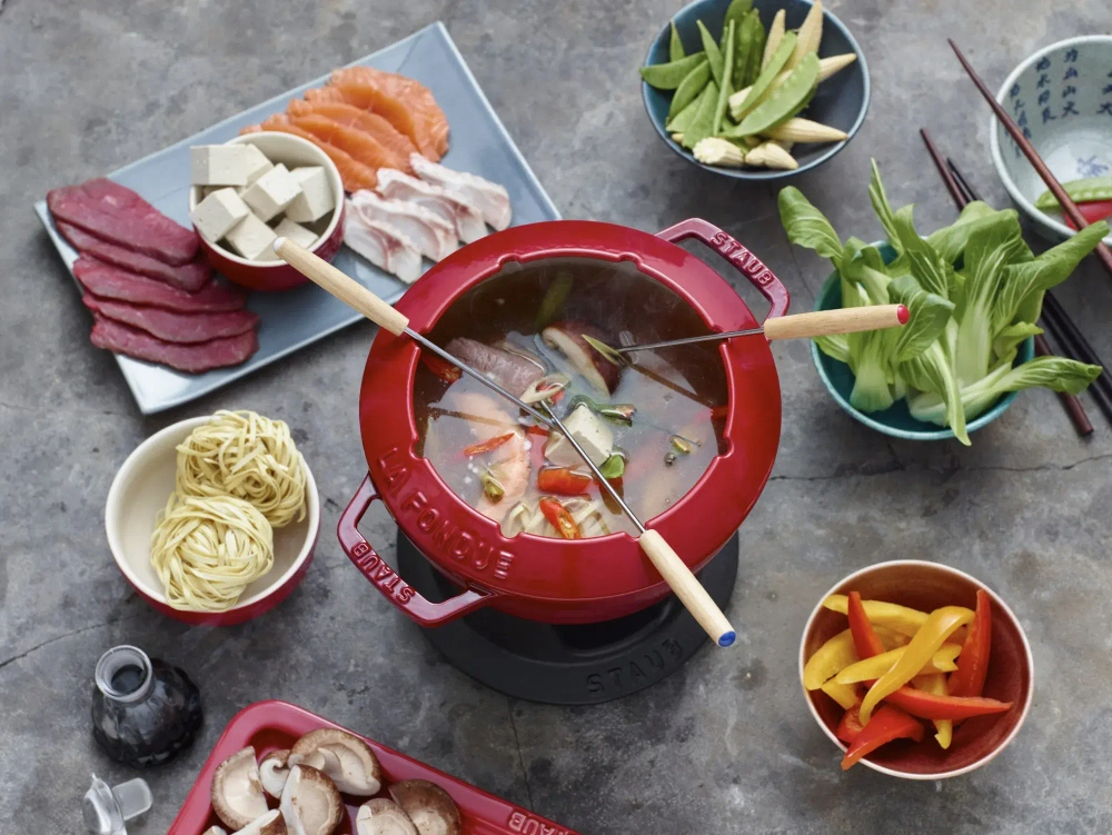 STAUB Набор для фондю 18 см красный