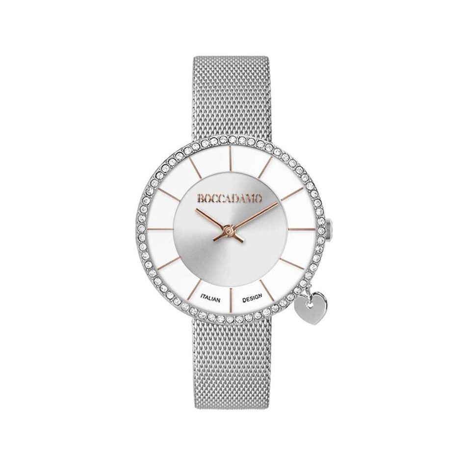Часы Boccadamo Mya33 Silver White MX008 BW/S с минеральным стеклом, кристаллами Swarovski