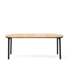 Montuiri круглый раздвижной стол из дубового шпона и черной стали