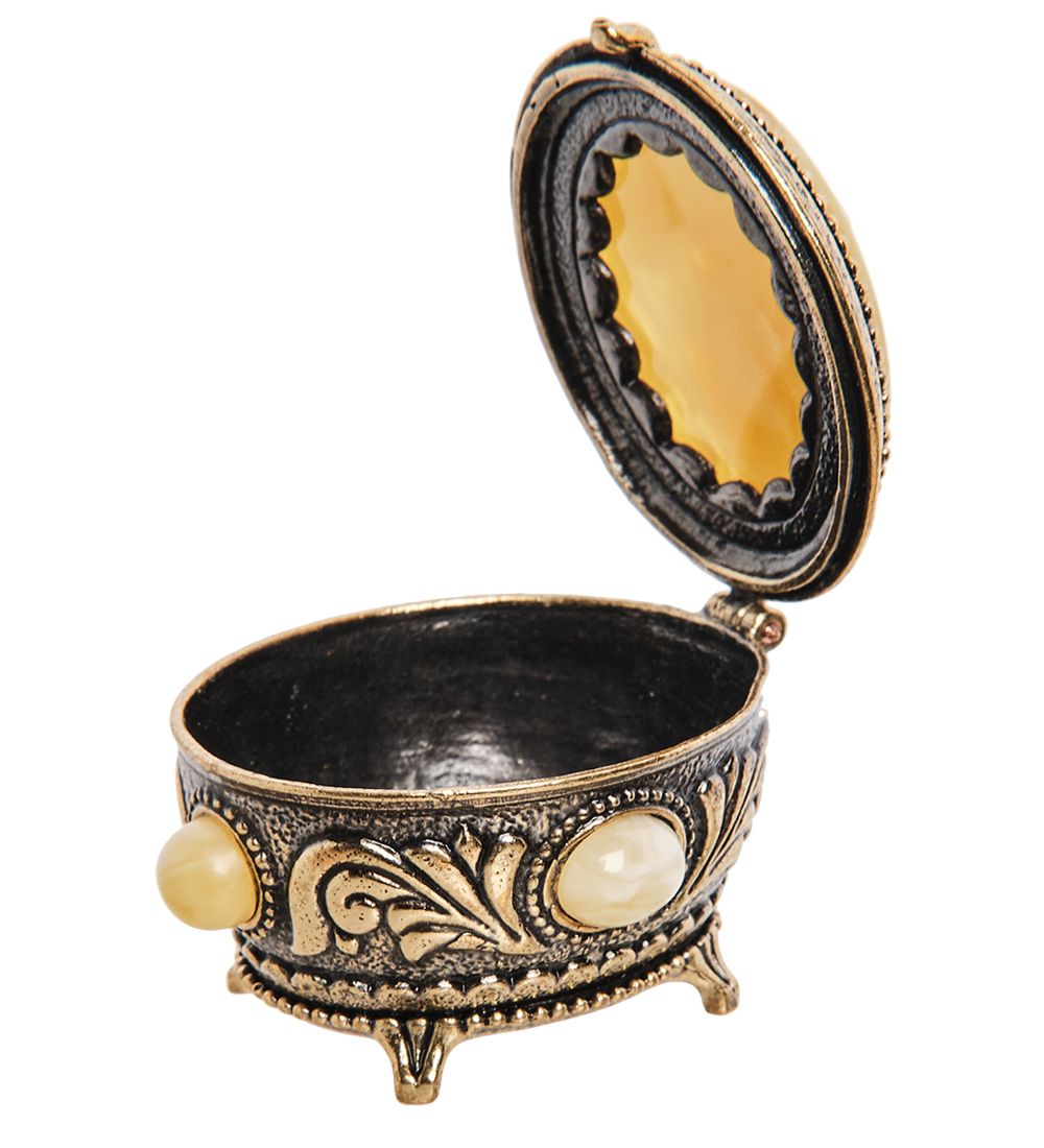 AM-3265/1 Шкатулка «Камея Юность» (латунь, янтарь)