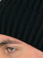 шапка вязаная теплая с отворотом стильная