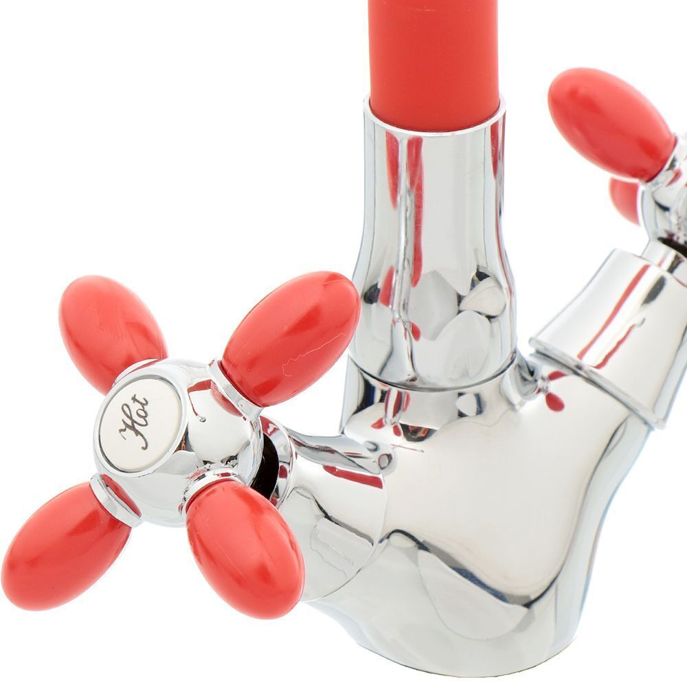 Смеситель для кухни, Frud, гибк излив, с кран-буксой, красн, R44127-10