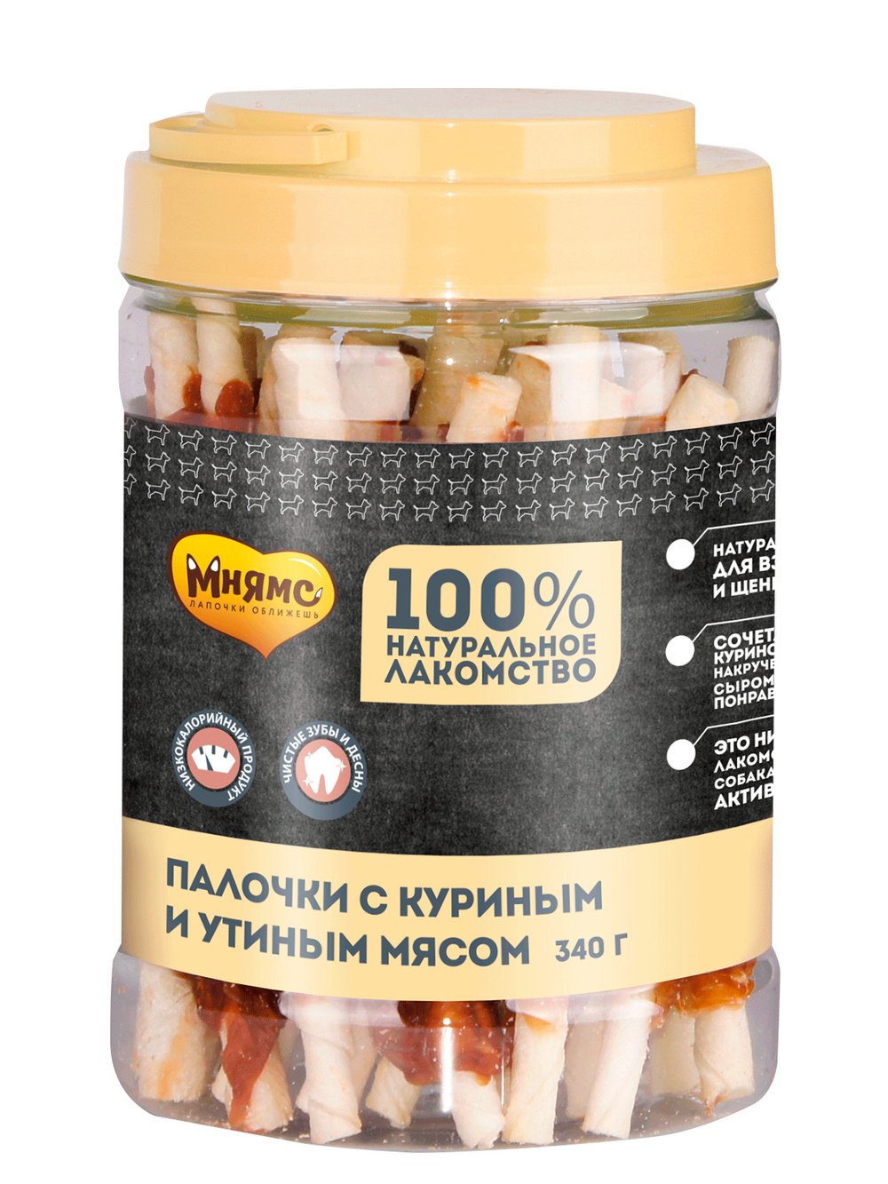 Лакомство Мнямс для собак палочки с куриным и утиным мясом 340 г