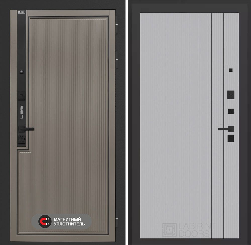 Входная дверь Лабиринт Лаб 1 Про - 10 Серый софт рельеф