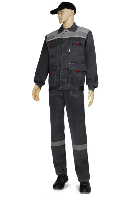 Костюм "Нова" КУРТКА+БРЮКИ, цв. т. серый/св. сер. (р.52-54)