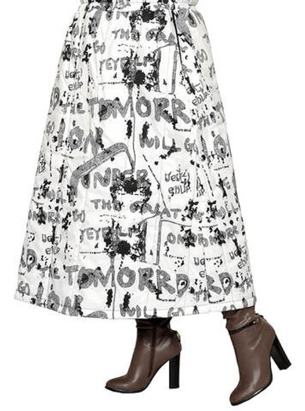 Зимняя стеганая юбка-трапеция Руна