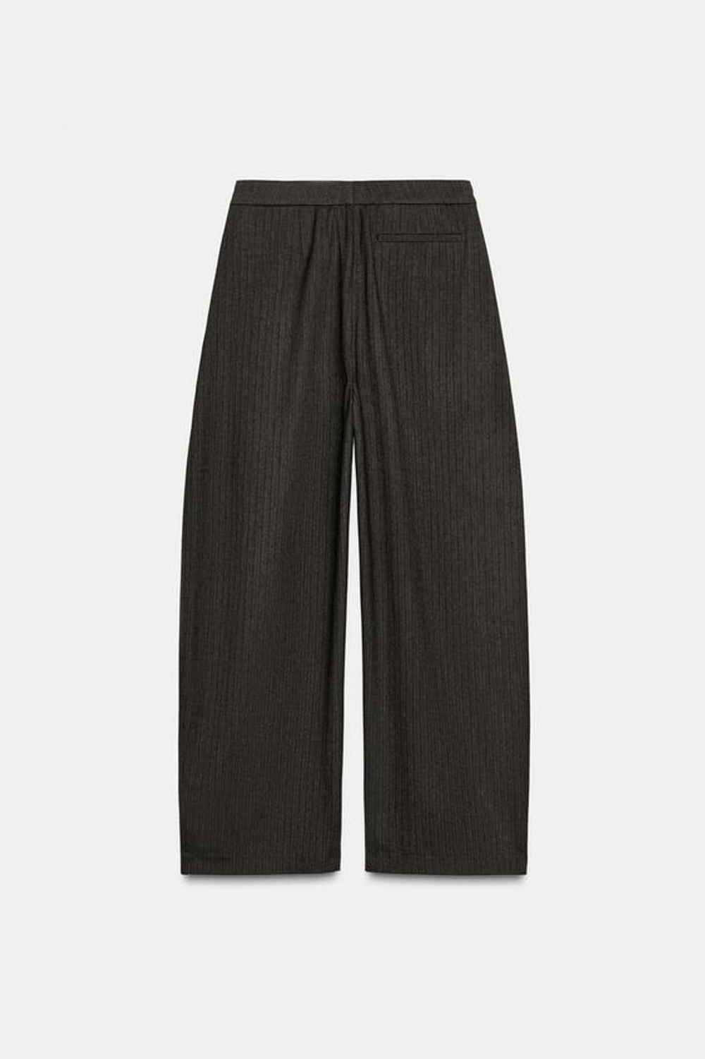 ZARA БРЮКИ-БАЛЛОНЫ ИЗ ТКАНИ «ЁЛОЧКА» ZW COLLECTION, КОРИЧНЕВЫЙ