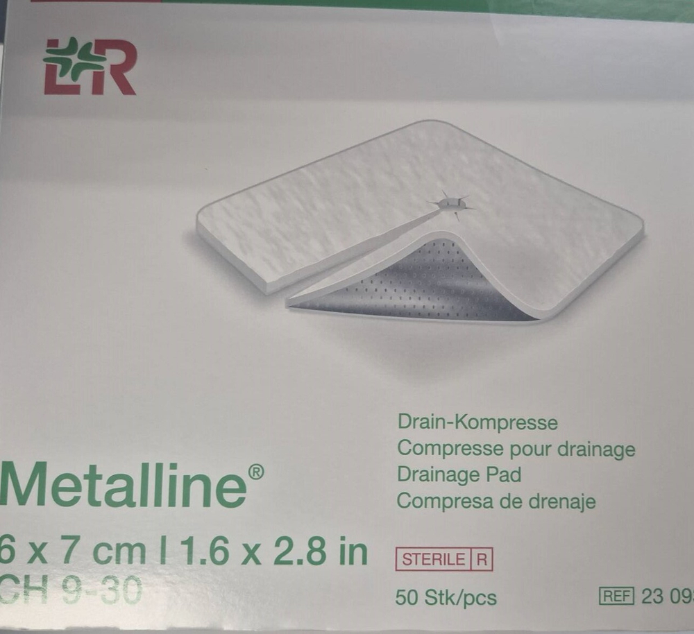 Металлине 6 х7 стерильно с отверстием