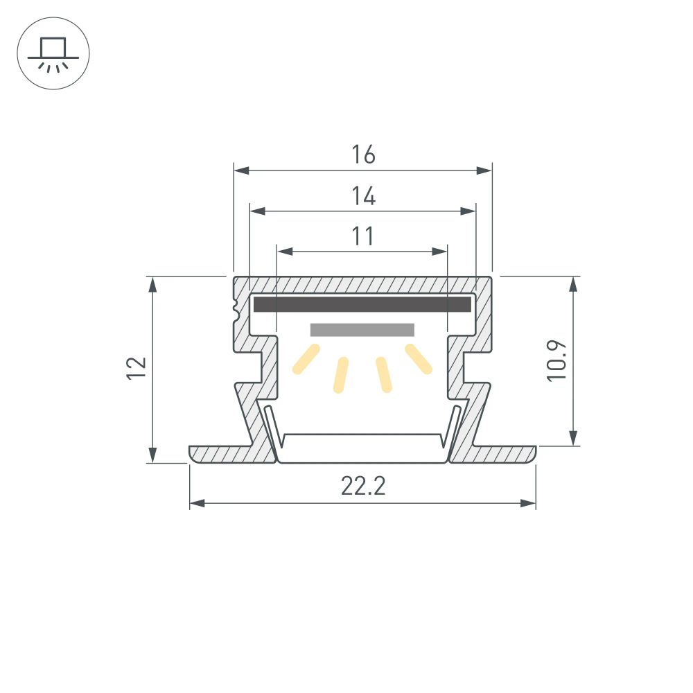 Профиль PDS-FS-3000 ANOD BLACK (Arlight, Алюминий) 040735