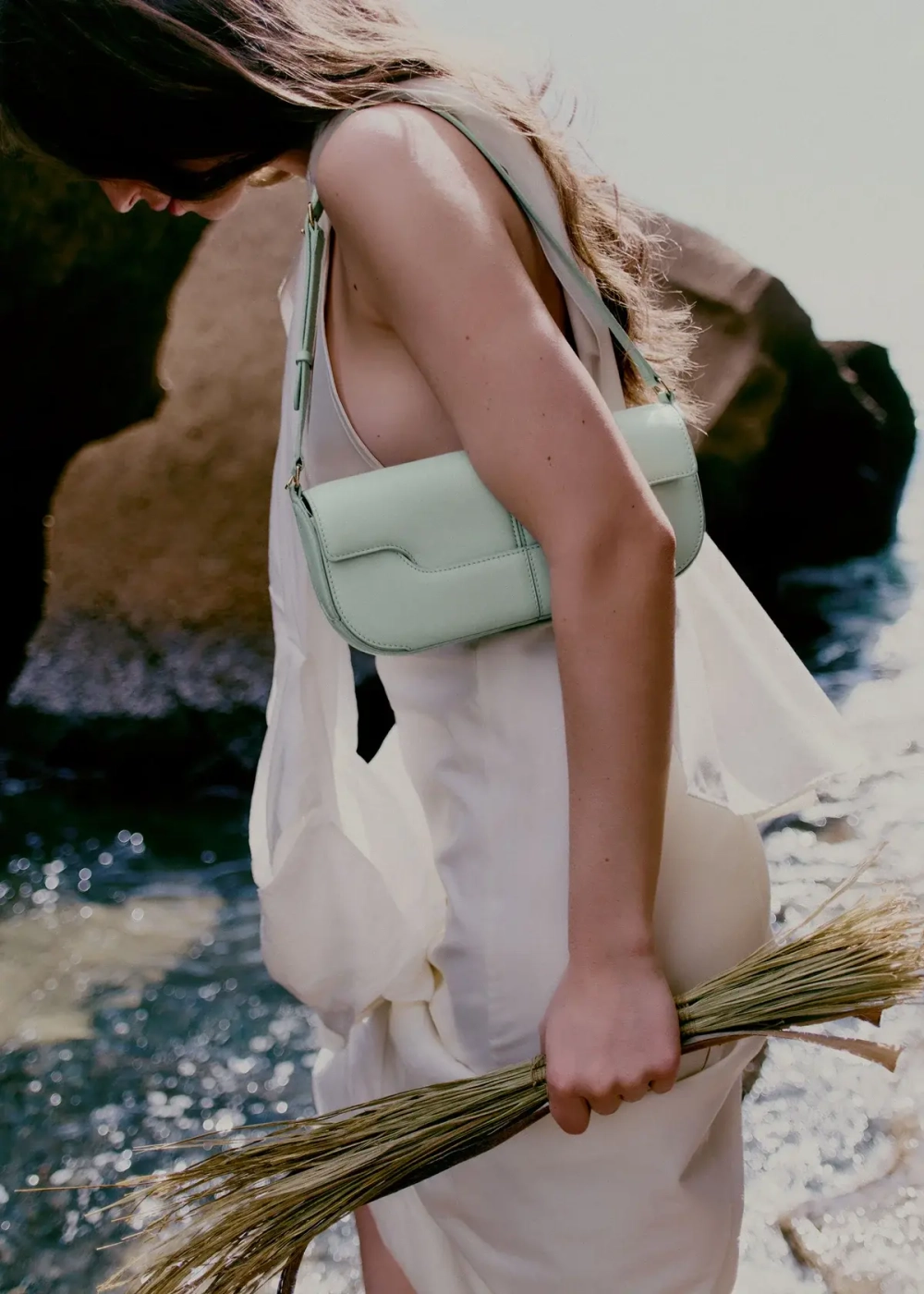 POLENE СУМКА OSMO, ЦВЕТ МОРСКОЙ ВОЛНЫ