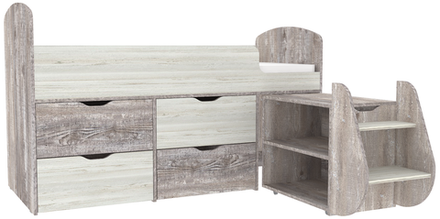 Кровать-чердак КарИВи Малыш 7 Бетон Винтерберг