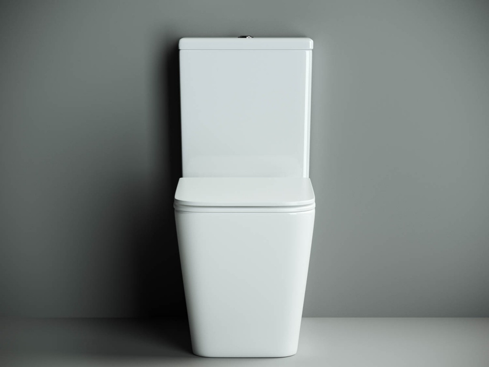 Унитаз-компакт безободковый Ceramica Nova Cubic CN1803-B с крышкой-сиденьем микролифт, белый глянец