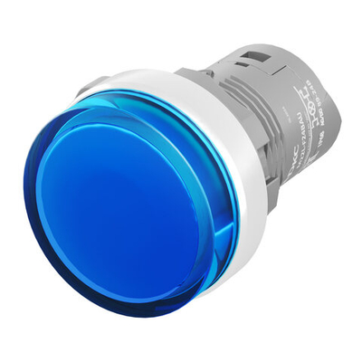Сигнальный индикатор со встроенным диодом 9-24В, синий, алюминий, зажим Push-In