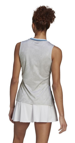 Женский топ теннисный Adidas Primeblue Printed Match Tank Top W - white/crew navy