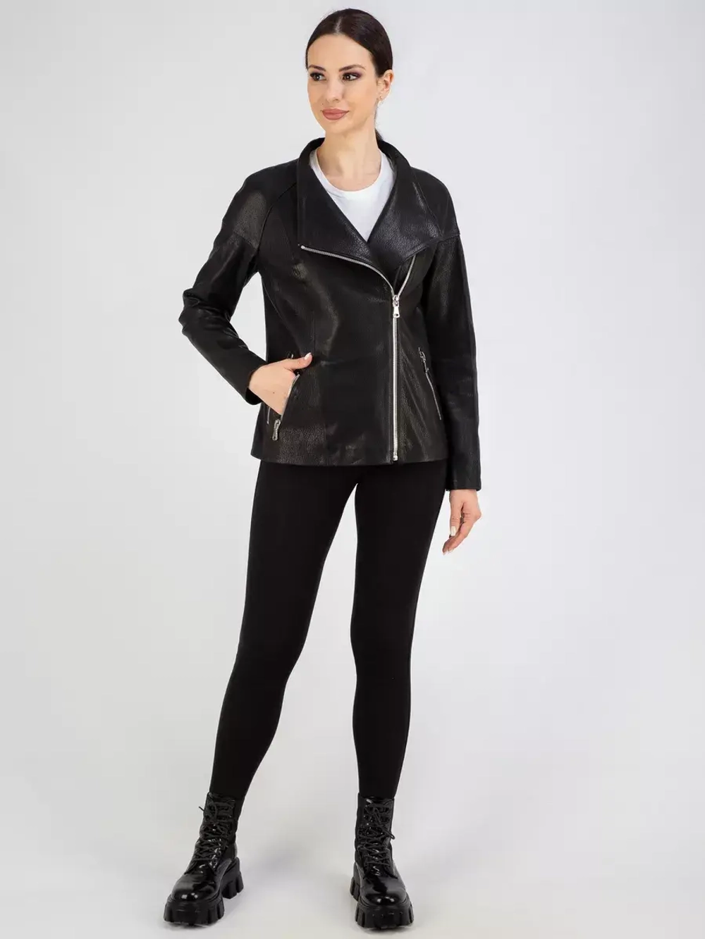 Кожаная куртка демисезонная косуха