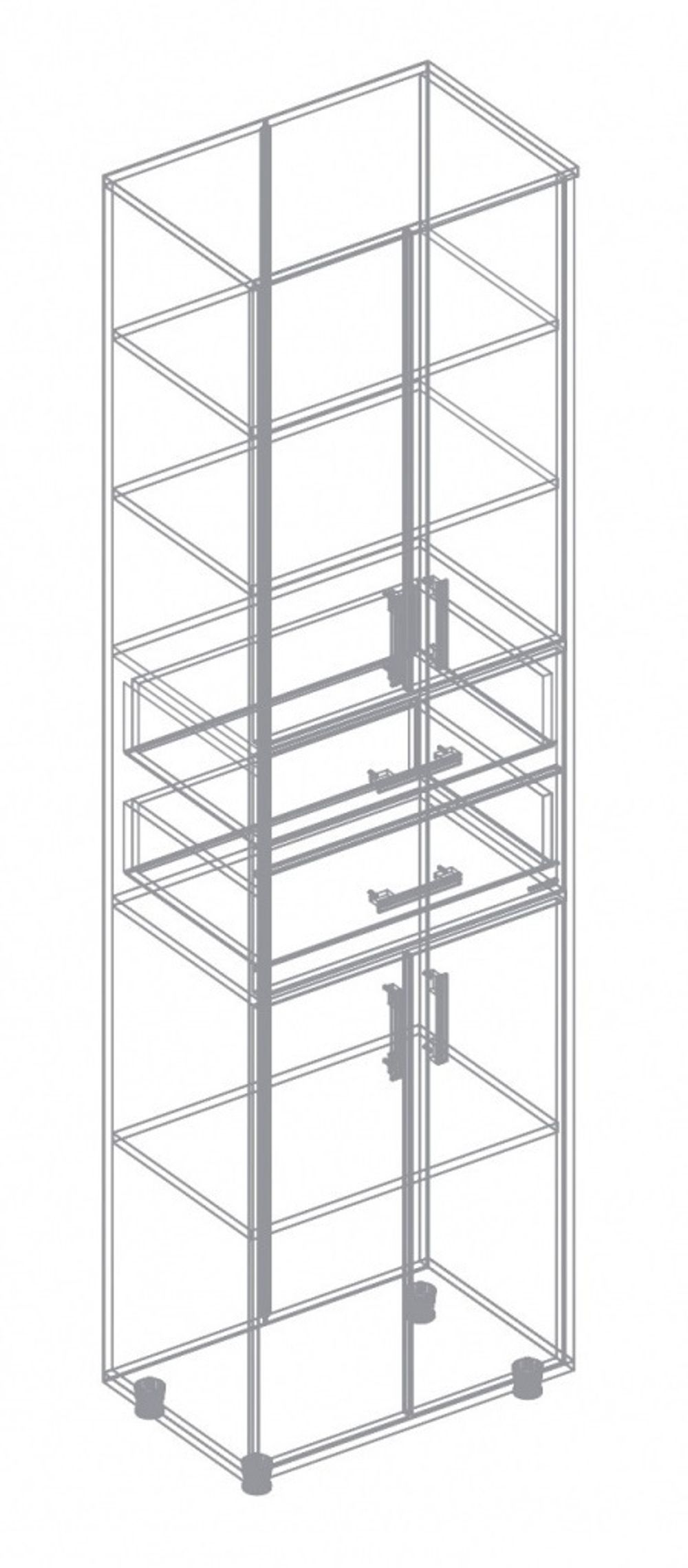 Шкаф с 2 ящиками по центру "Граф" (Дуб баррик/перламутр), ЛДСП, Велес