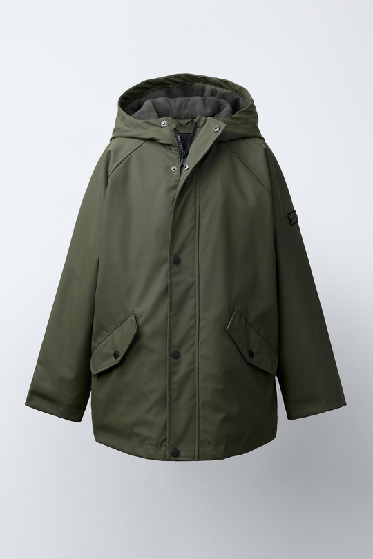 ZARA ПАРКА ИЗ ВОДООТТАЛКИВАЮЩЕЙ ТКАНИ, ХАКИ