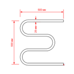 Полотенцесушитель MIXLINE SIMPLE M 50x50 (кнопочный выкл, 153 Вт) ХРОМ