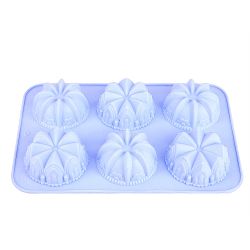 Форма силиконовая для выпечки 6 ячеек "Цветочный карнавал" 26*16,5см в ассортименте