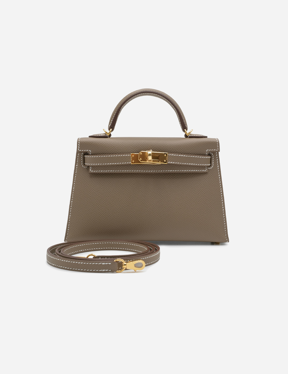 Сумка Hermes Epsom Mini Kelly 20 Gold Hardware "Etoupe"