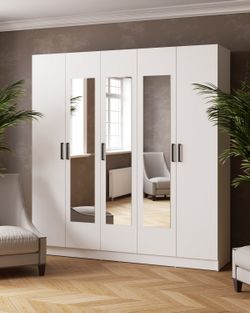 Шкаф комбинированный Ларс с зеркалом 2000, (Белый), МФ Микон г.Пенза