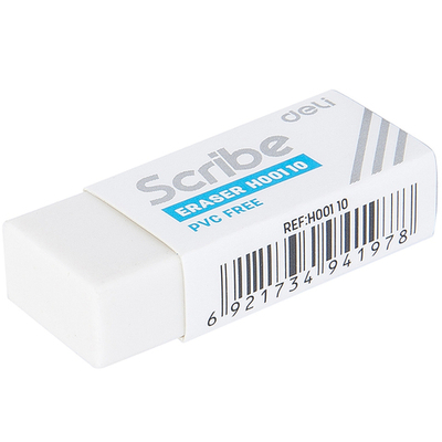 Ластик DELI "Scribe", прямоугольный, белый (42х17х10 мм)