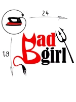 Термотрансфер "Bad girl", наклейка на одежду, 24х19