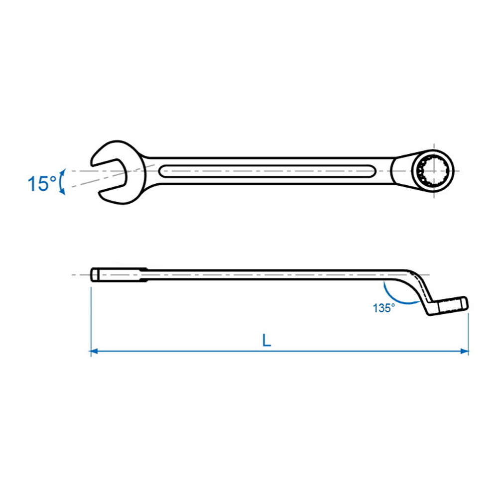 Ключ изогнутый комбинированный 27 мм KING TONY 1063-27