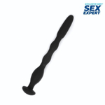 Черный силиконовый уретральный стимулятор - 10 см. (Цвет: черный)