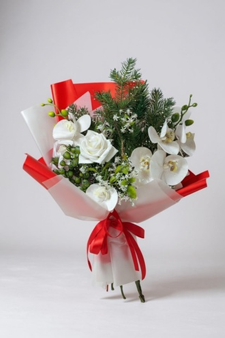 Форма № 2. Прозрачная матовая пленка + красная пленка с белым тишью