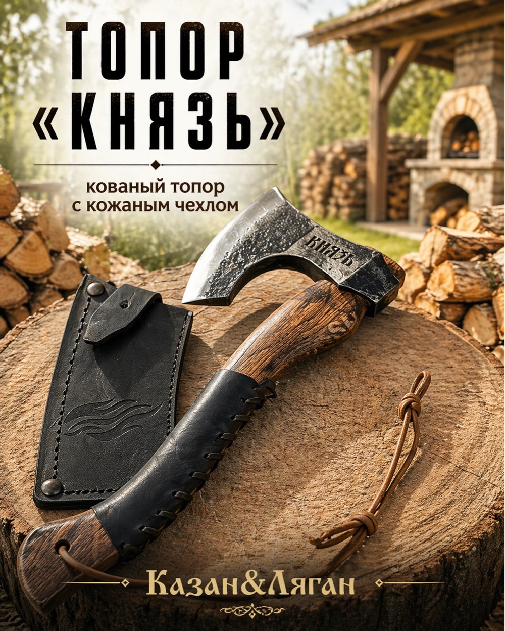 Топор Князь 60 г ручка-дерево ( дуб )