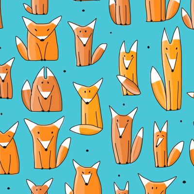 Рыжие лисы.