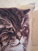 Декоративный гобеленовый чехол для интерьерной подушки Серый кот 47х47