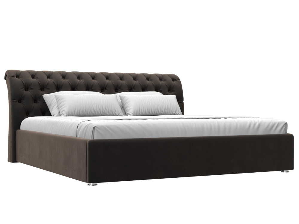 Кровать интерьерная Сицилия 200, Коричневый, Велюр, 120905