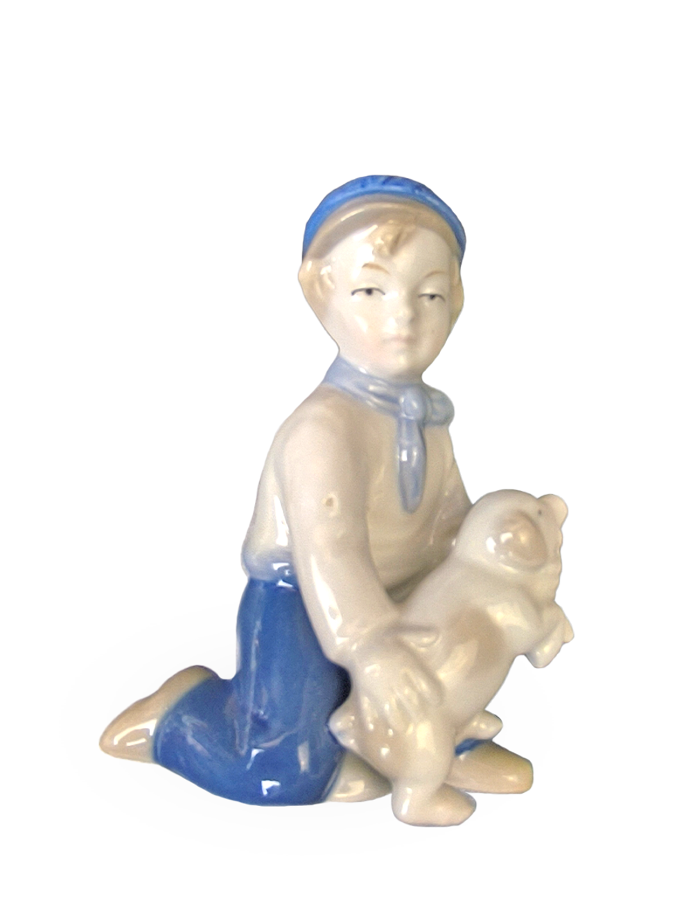 Фарфоровая статуэтка "Мальчик со свиньей" Wagner & Apel