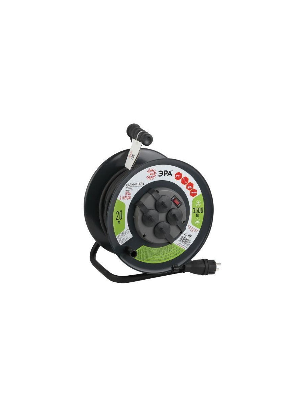 Удлинитель на метал. катушке 4х20м с заземл. 16А IP44 RMx-4es-3х2.5-20m-IP44(KG) КГ 3х2.5 Эра Б0043057