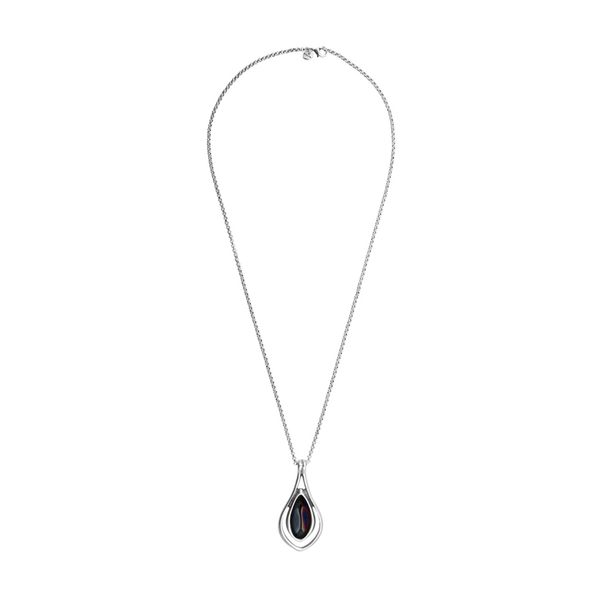 Колье Ciclon с муранским стеклом и серебряным покрытием B182843-10 BW/S